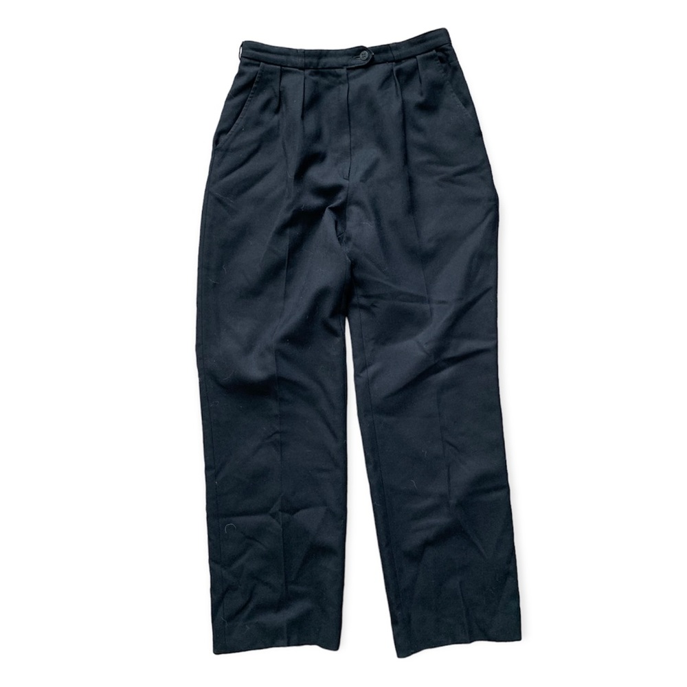 Giorgio Sant’ Angelo Pleated Black Wool Dress Pants 10